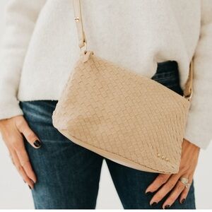 Pretty Simple Suede Harper Hobo Shoulder Bag/Oat